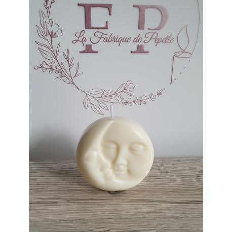 Bougie décorative mi-lune mi-soleil
