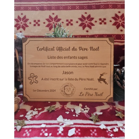 Certificat officiel du Père Noël